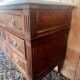 Louis XVI chest of drawers in mahogany veneer and solid wood, white marble