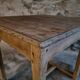 Table de ferme française ancienne en chêne avec tiroir latéral