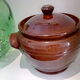 Enamelled sandstone pot