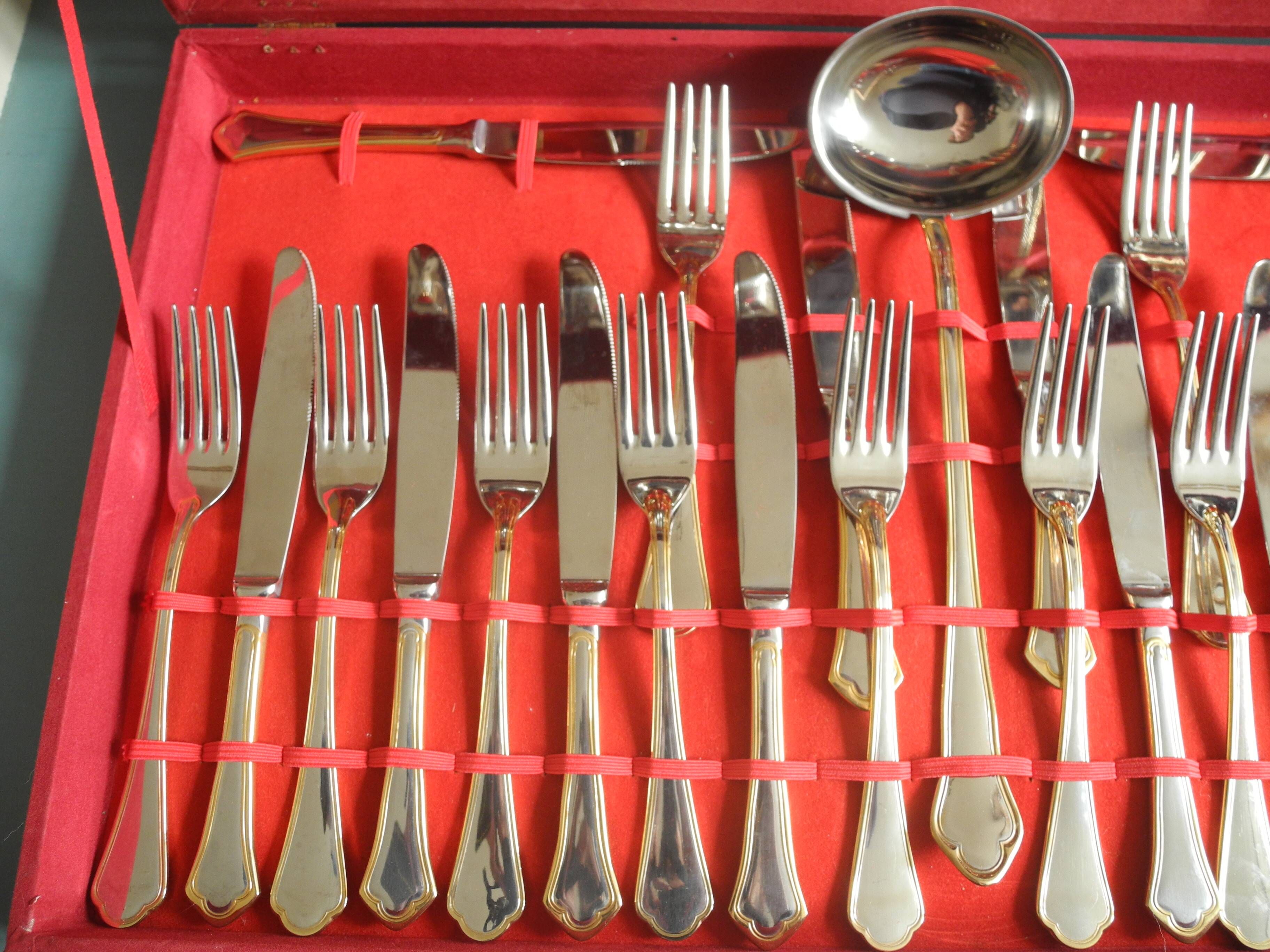 62-piece vintage stainless steel cutlery set, Eme 18/10, Italy