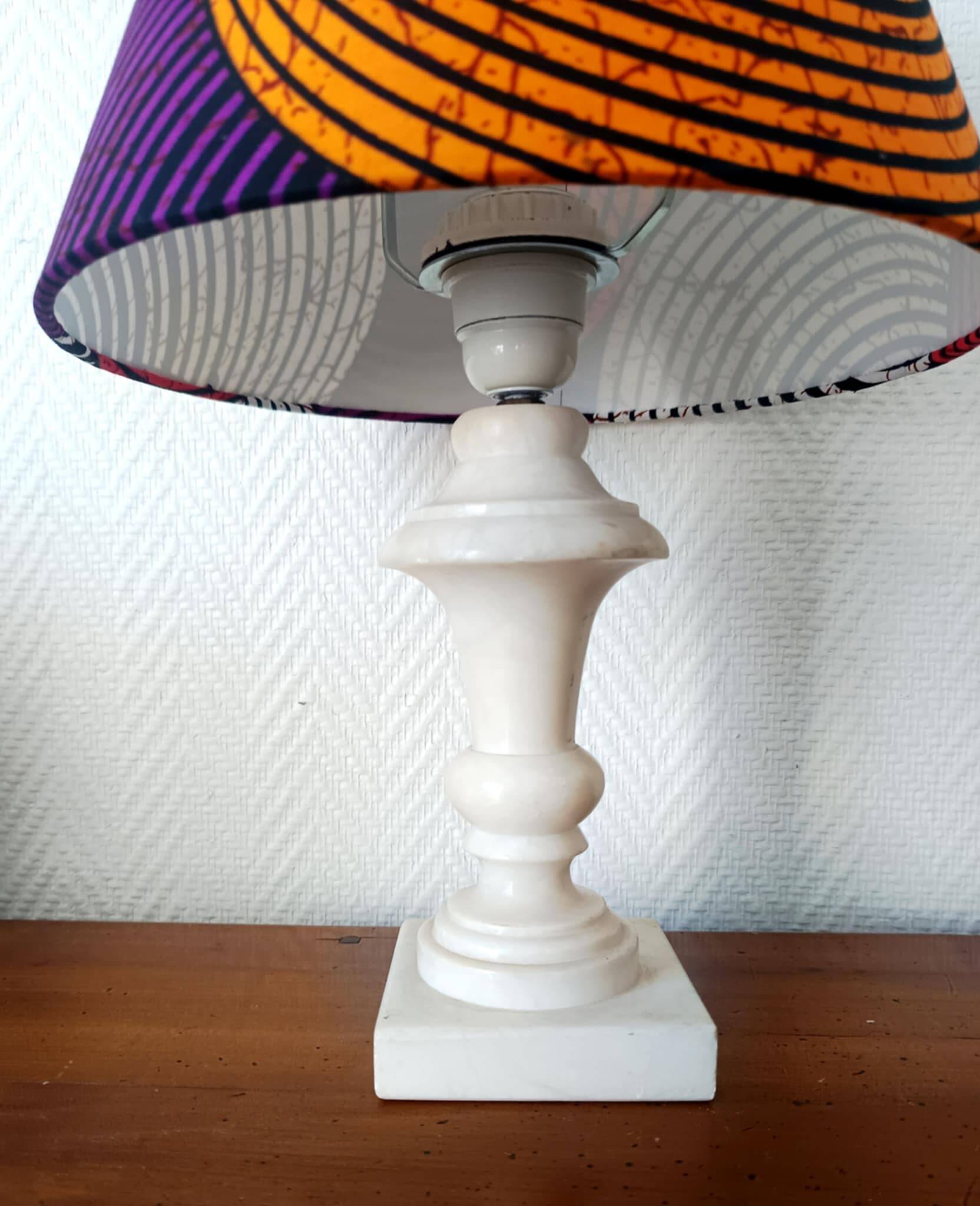 Alabaster lamp and Wax lampshade