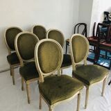 Lot of 6 chairs louis XVI style medallions