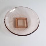 Art Deco dish in pink glass - 1930s