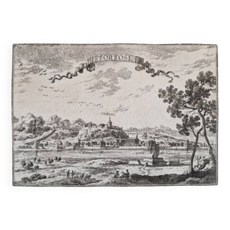 Gravure sur cuivre XVIIème siècle "Tortose" Par Sébastien de Pontault de Beaulieu (1612-1674)