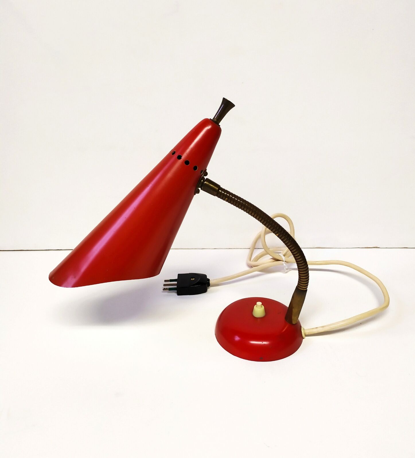 Mid-Century Italian Red Table Lamp, 1950s