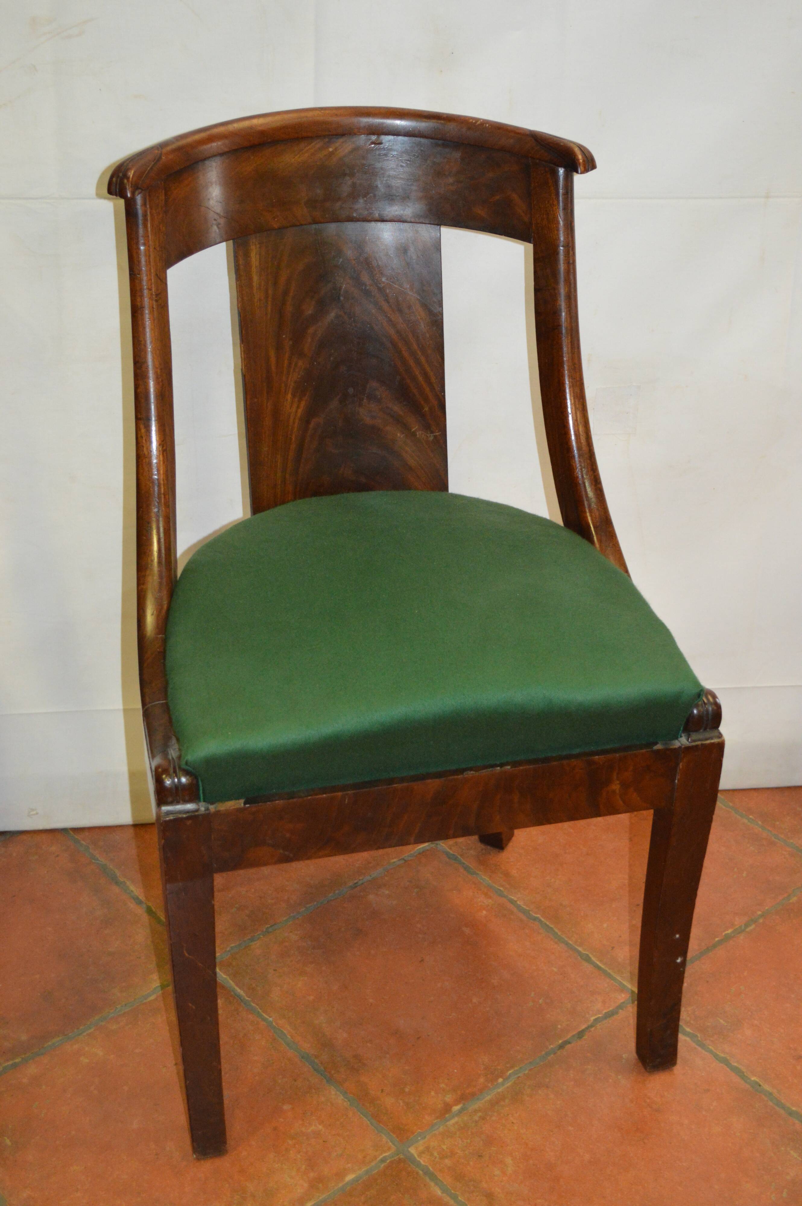 Set of 4 mahogany gondola chairs