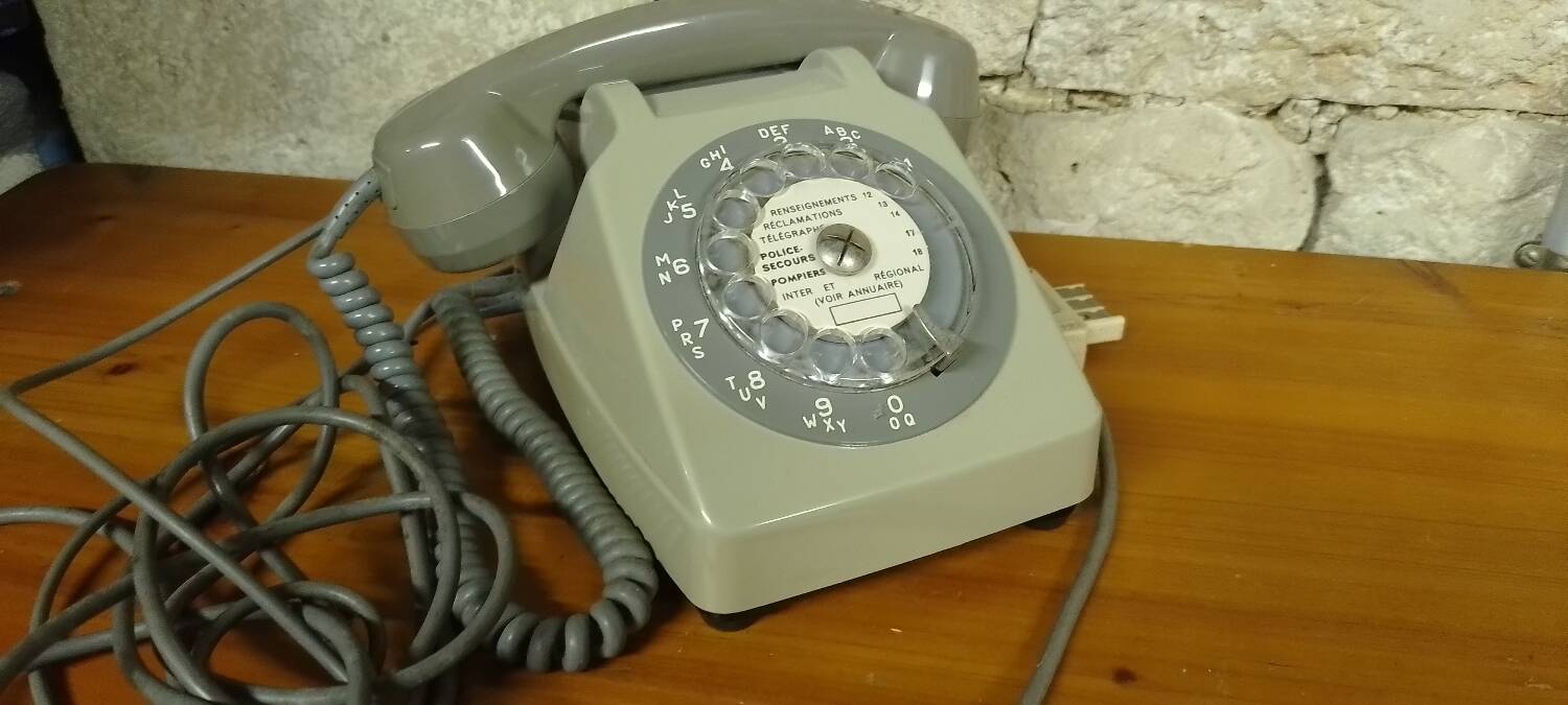 Vintage gray telephone