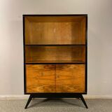 Bibliothèque plaquée noyer vintage, années 1960