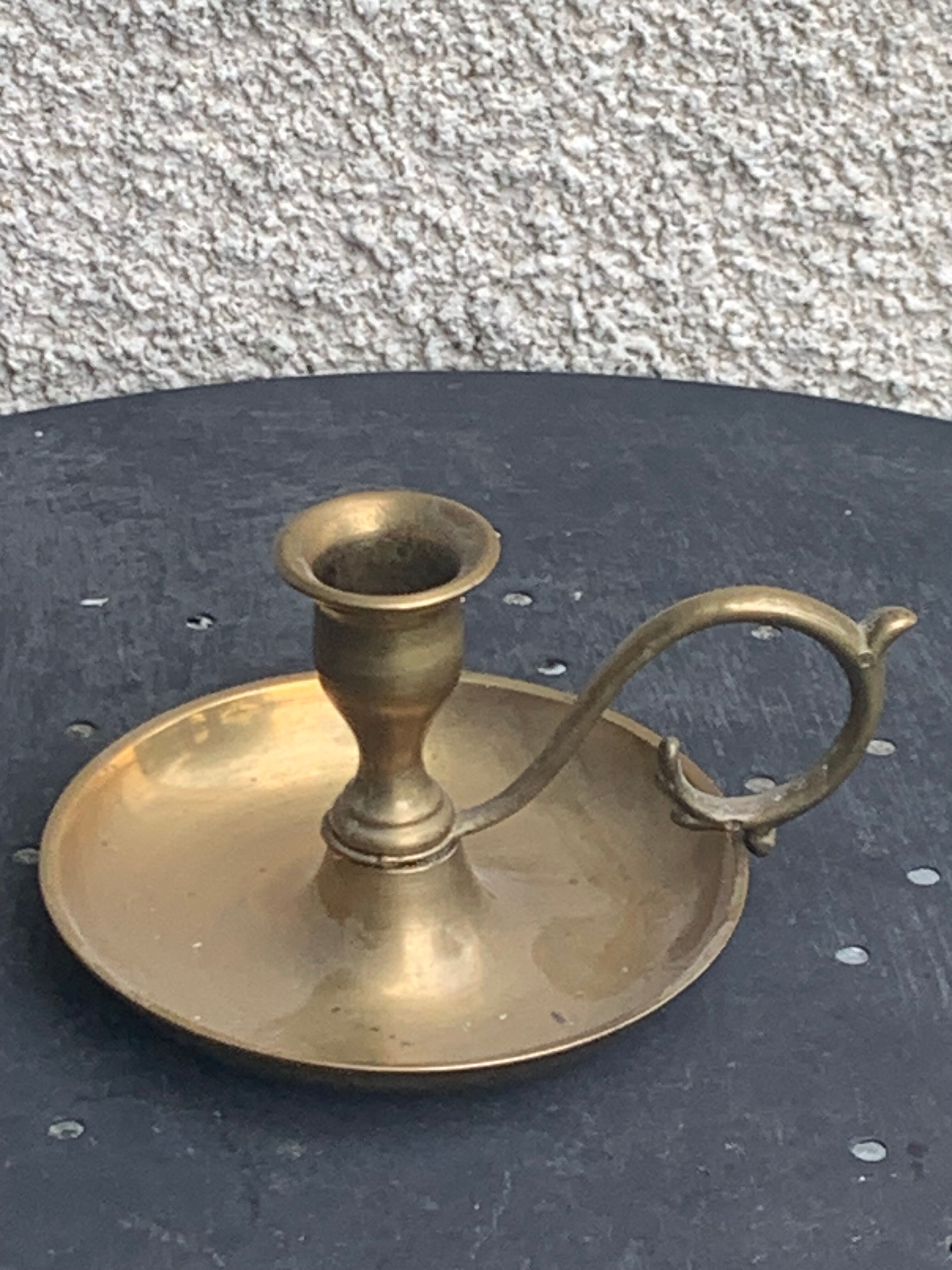 Antique thumb holder, vintage gilded brass cellar rat