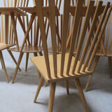 Set of 10 "Mikado" chairs by Johannes Foersom and Peter Hiort-Lorenzen , Dk '90s