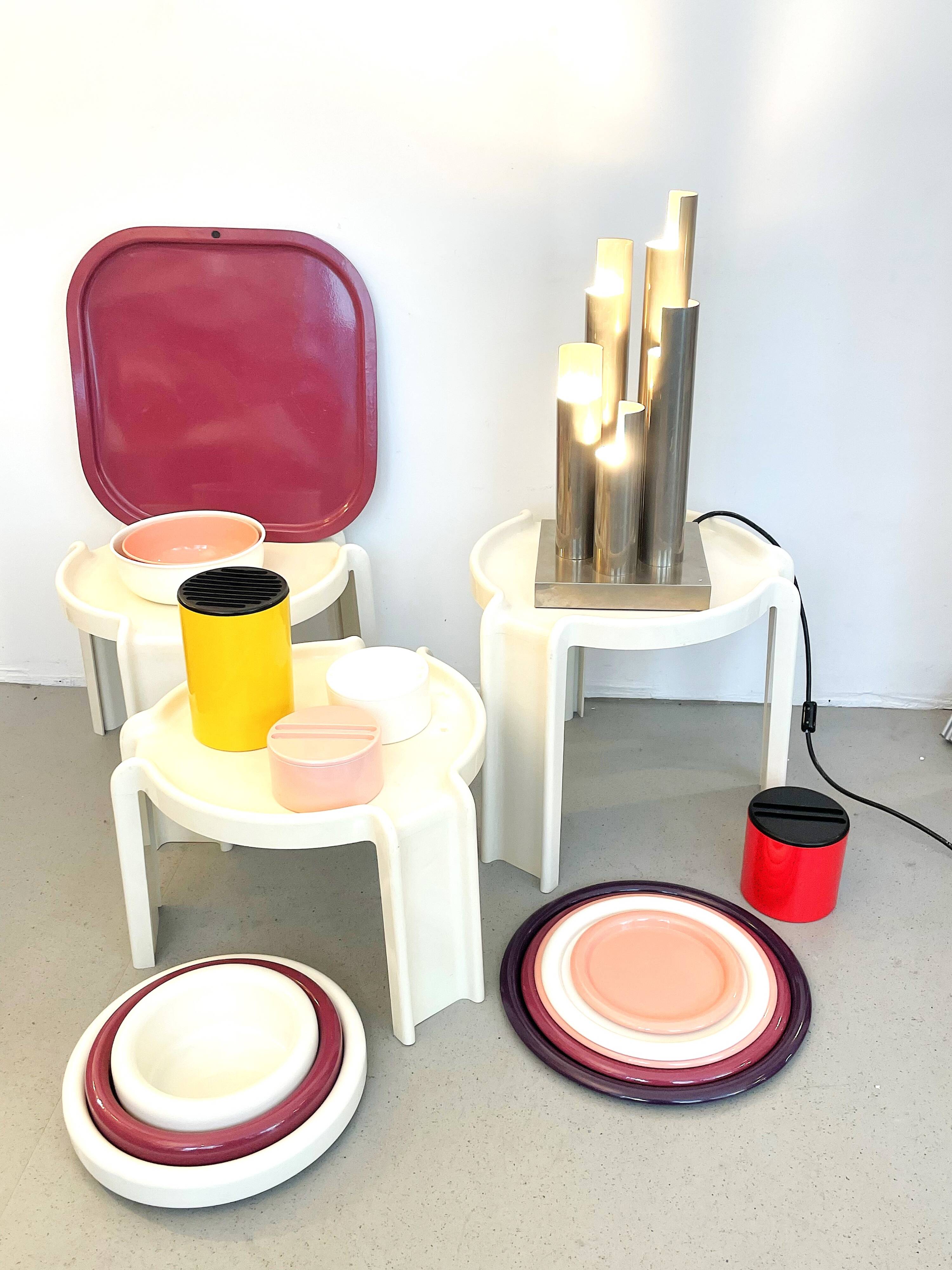 Three Giotto Stoppino Kartell nesting tables from the 60s