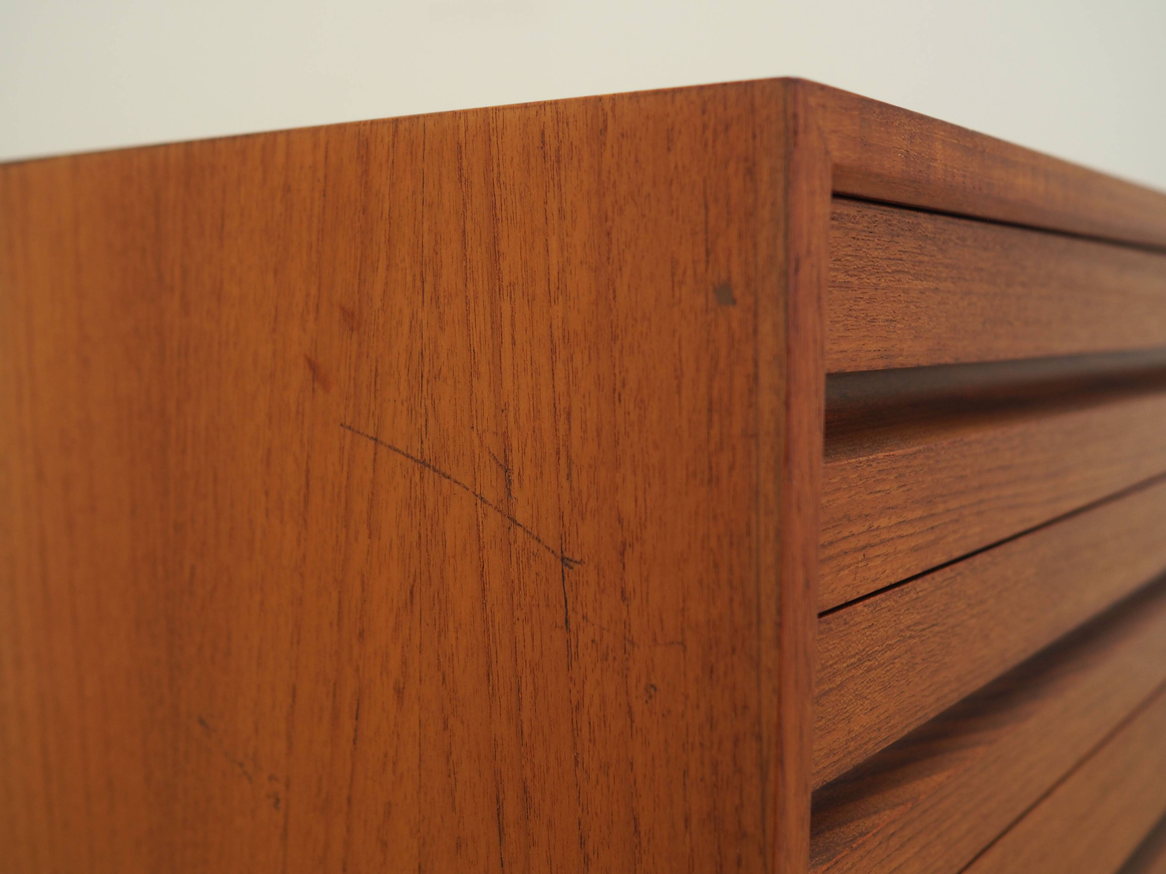 Teak chest of drawers, Danish design, 1970s, production: Denmark