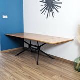 Table extensible en bois et métal, années 80