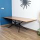 Extendable wooden and metal table, 80s