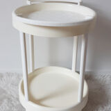 Vintage bar table, white plastic, round table, 70s, Simo, made in Italy