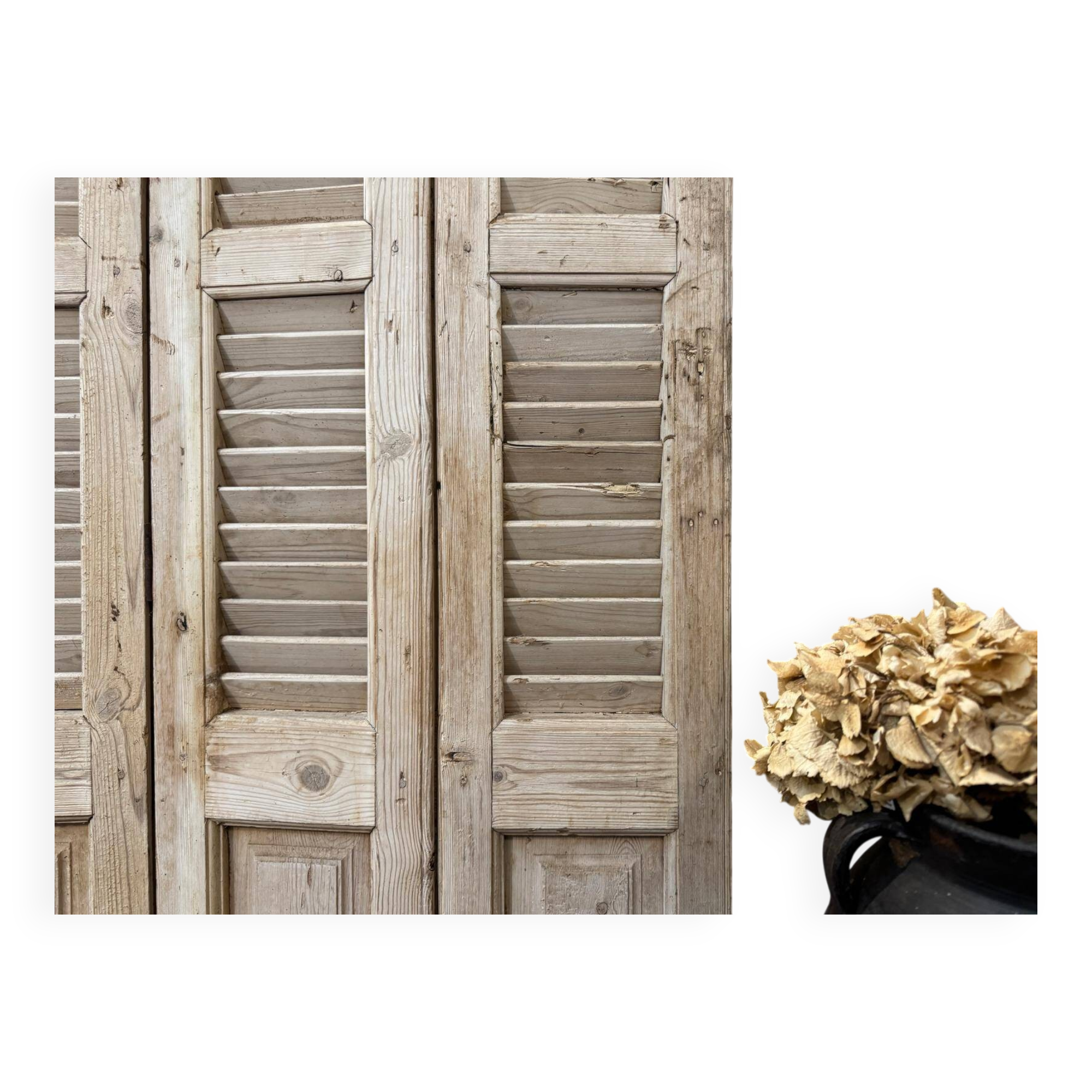 Old folding shutters with louvers