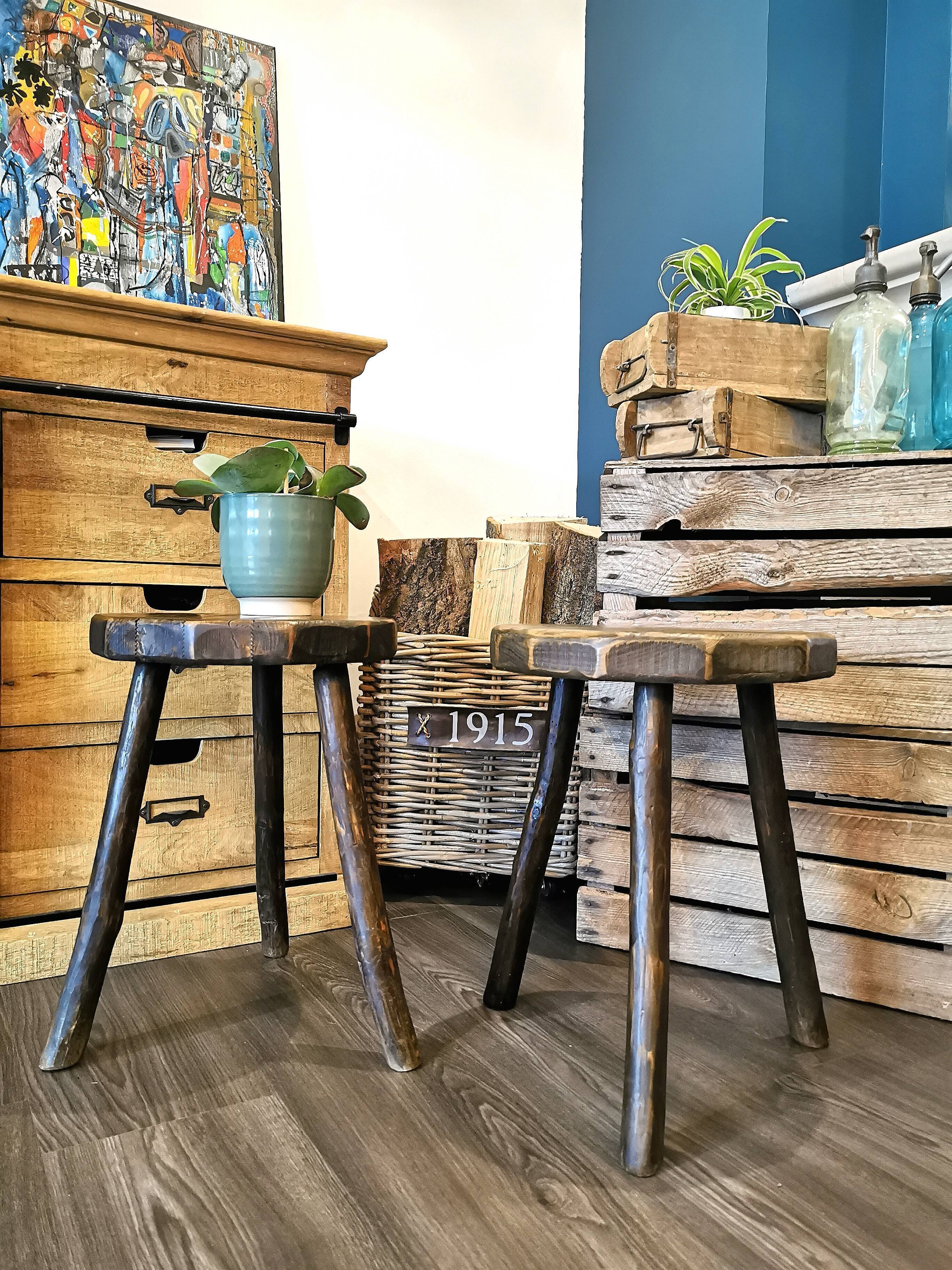 Pair of tripod stools