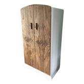 Small art deco cabinet from the 1930s in white burl wood