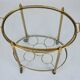 Small Mid-Century Italian Brass Bar Cart with Removable Tray, 1950s
