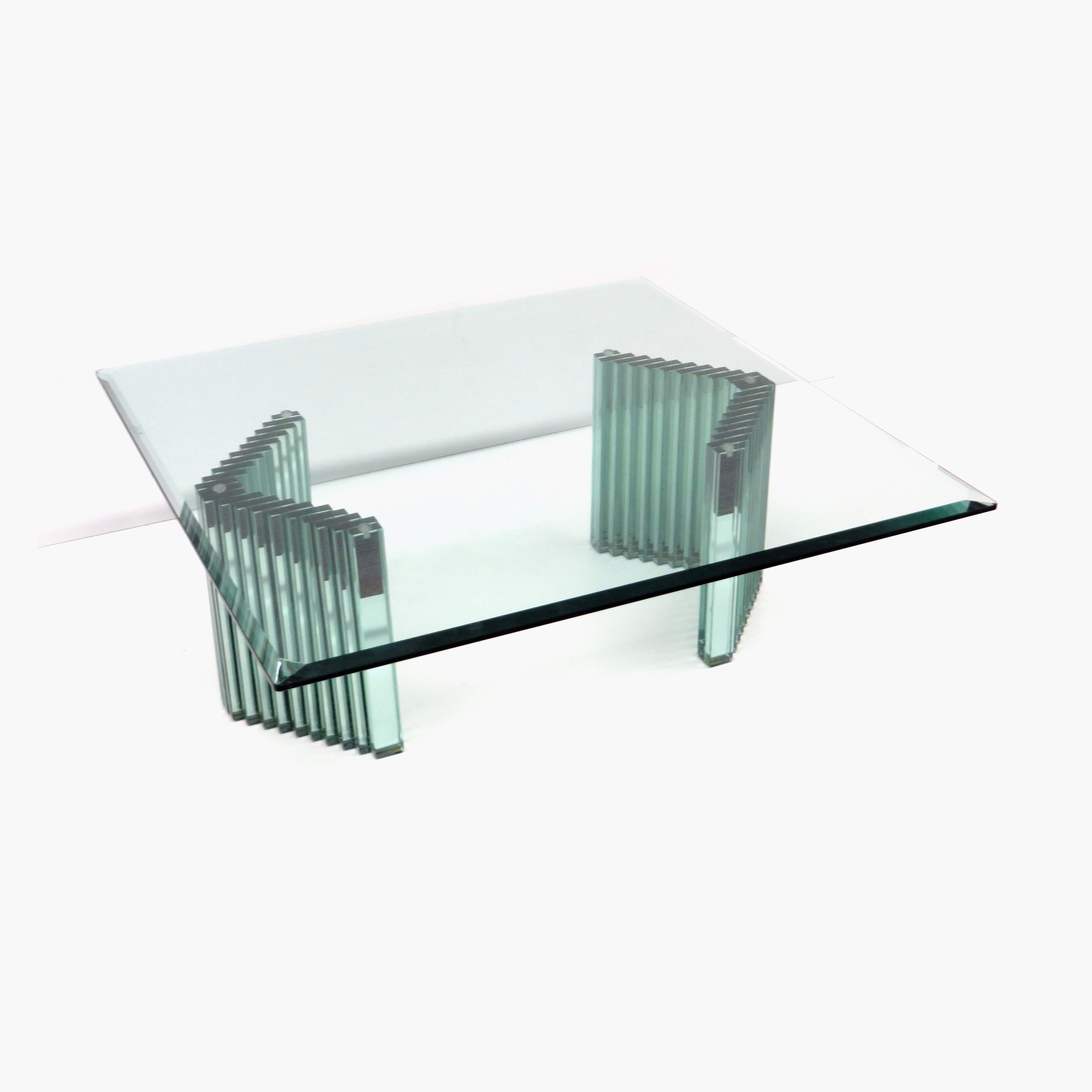 Vintage Italian design glass coffee table / table made in the 70s Ravello style