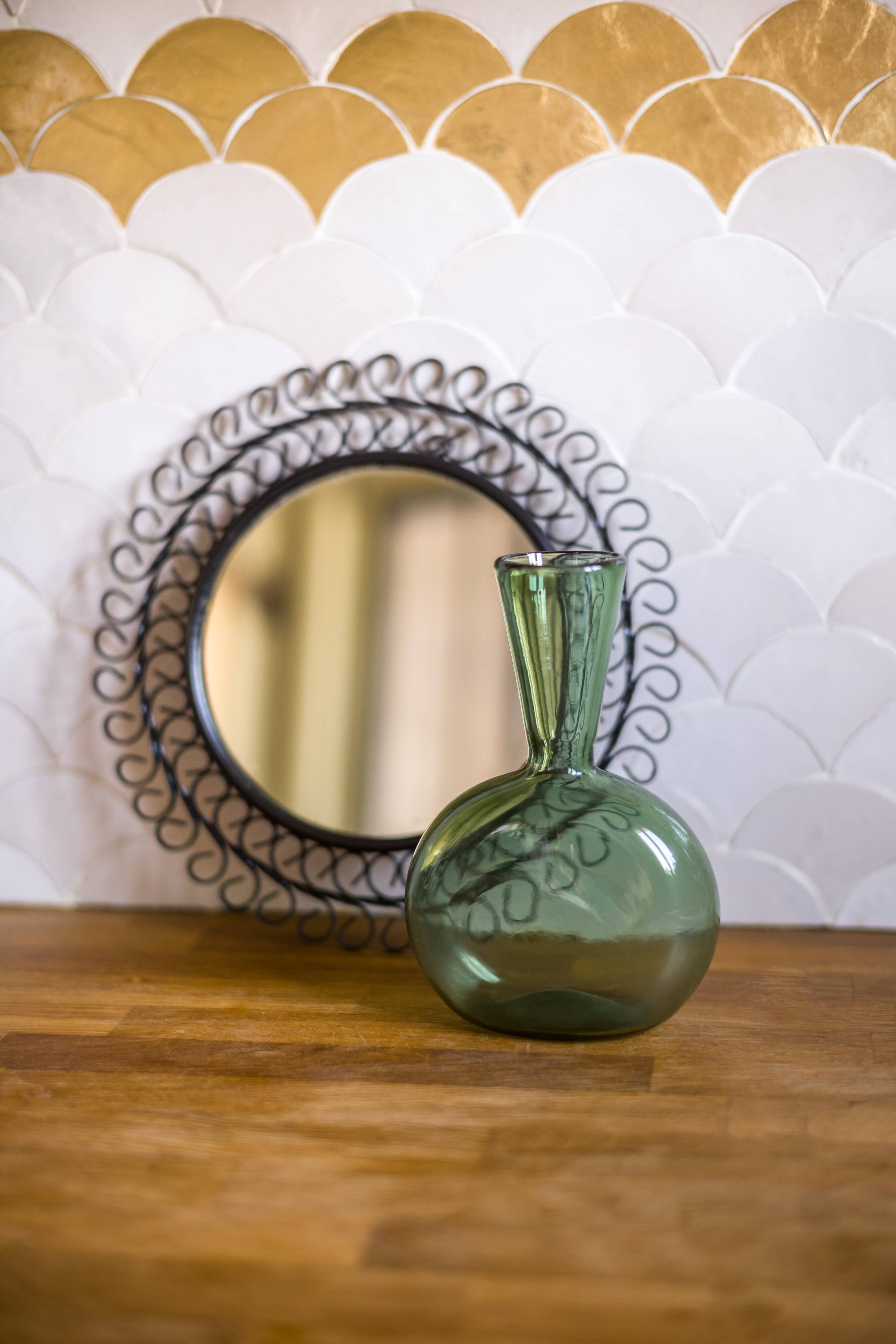 small blown glass bottle