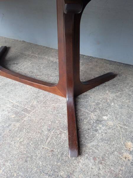 Baumann table + 2 wooden extensions ep 1970