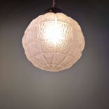 Pair of Art Deco frosted glass pendants, 1920s-30s.