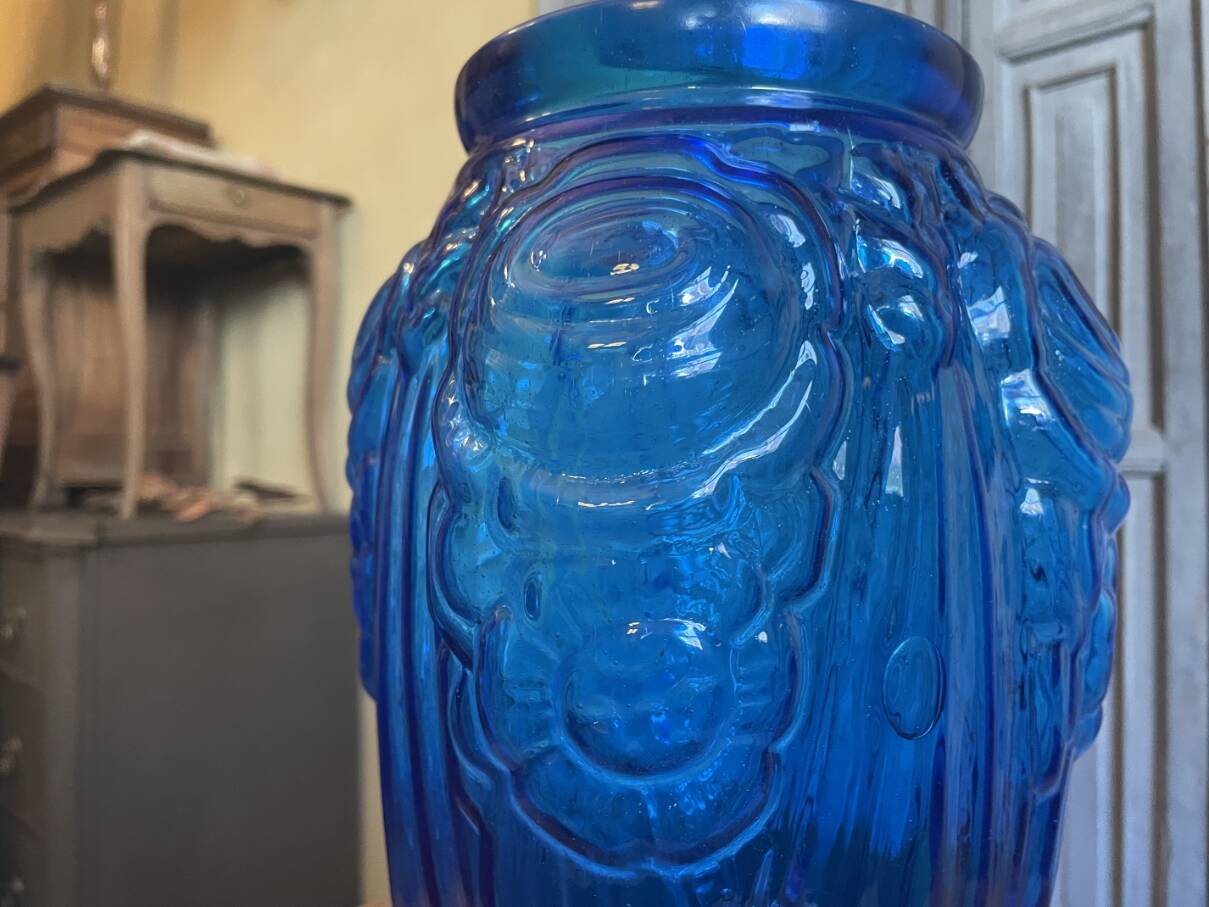 Vaas art deco 1930 Kobalt Blauw Frans