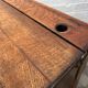 Vintage Wooden School Desk with Storage #D381
