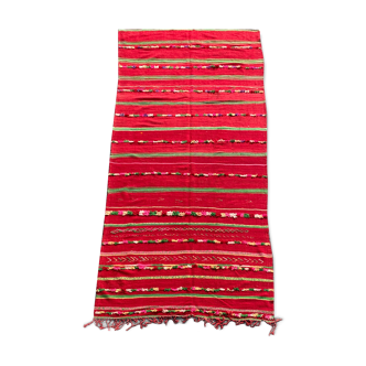 Ancient Boujaad kilim berber carpet in wool 175x390 cm