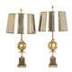 Pair of "grenade" lamps by Maison Charles in bronze, 1970s.