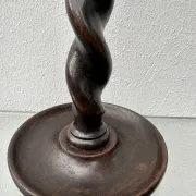 Pair of English oak Barley Twist candlesticks
