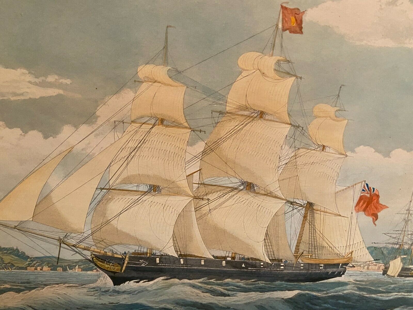 Engraving XIXth The Samuel Enderry of 422 tons William Lisle W.J. Huggins Rosenberg