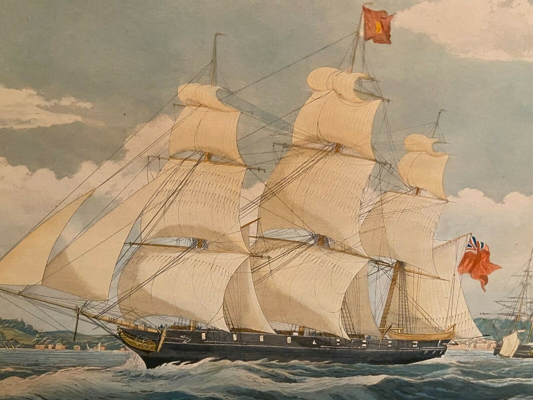 Engraving XIXth The Samuel Enderry of 422 tons William Lisle W.J. Huggins Rosenberg