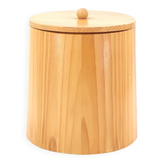 Pine wood bathroom wastebasket, 1970s