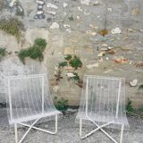 Paire fauteuils filaires 1980