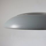 Rare lampe de bureau vintage, lampe de table RDA bleu clair chromé