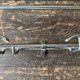 1950s chrome bathroom coat rack with shelf