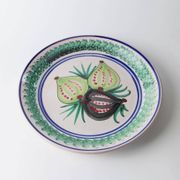 XXL vintage wall or collector's plate in ceramic - hand-painted fruit pattern, 3 figs - Sicily, Italy, 1960s - retro decoration, elegant gift idea