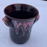 Ice bucket, vintage Vallauris glazed ceramic ice cubes