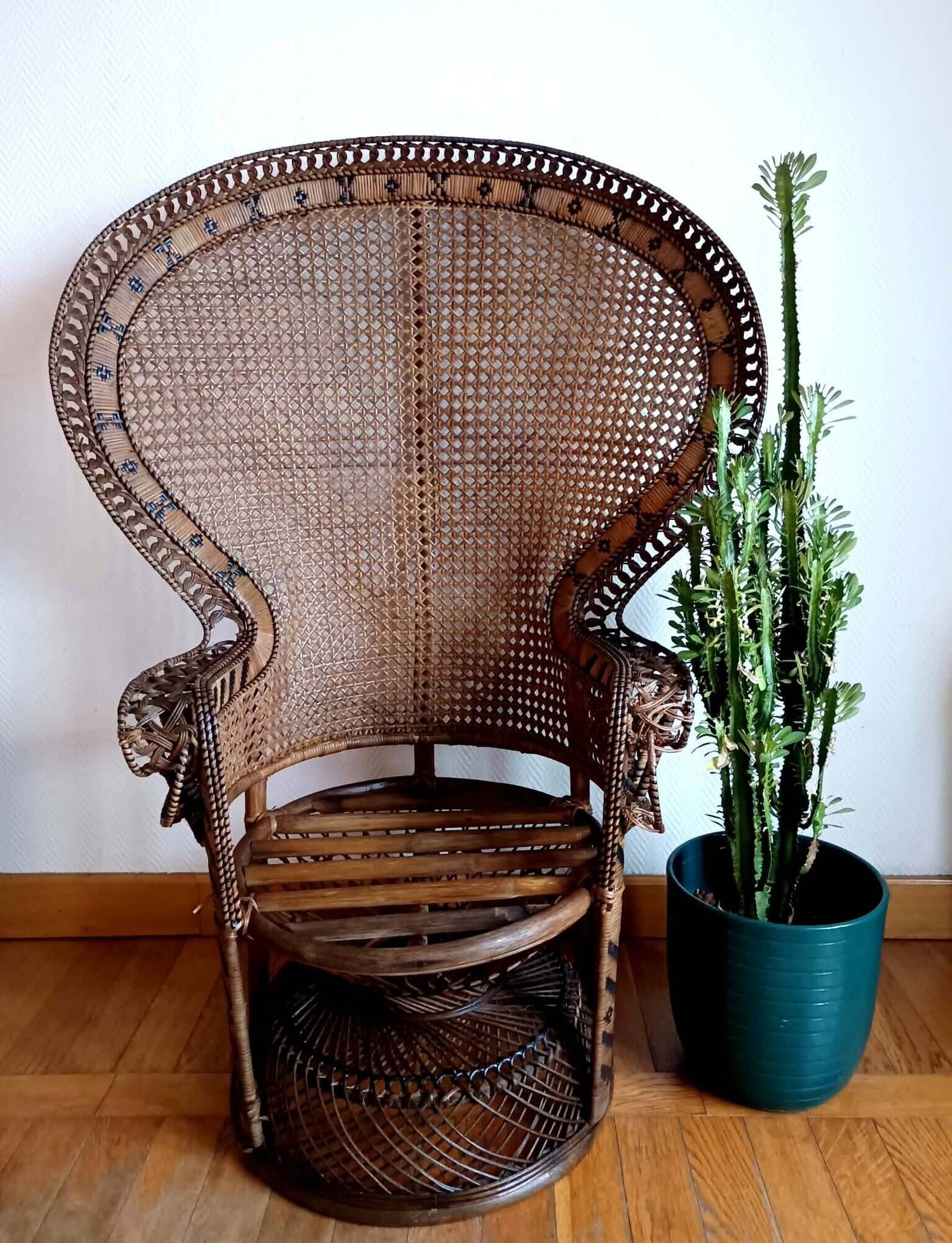 Vintage Emmanuelle armchair Peacock circa 1960