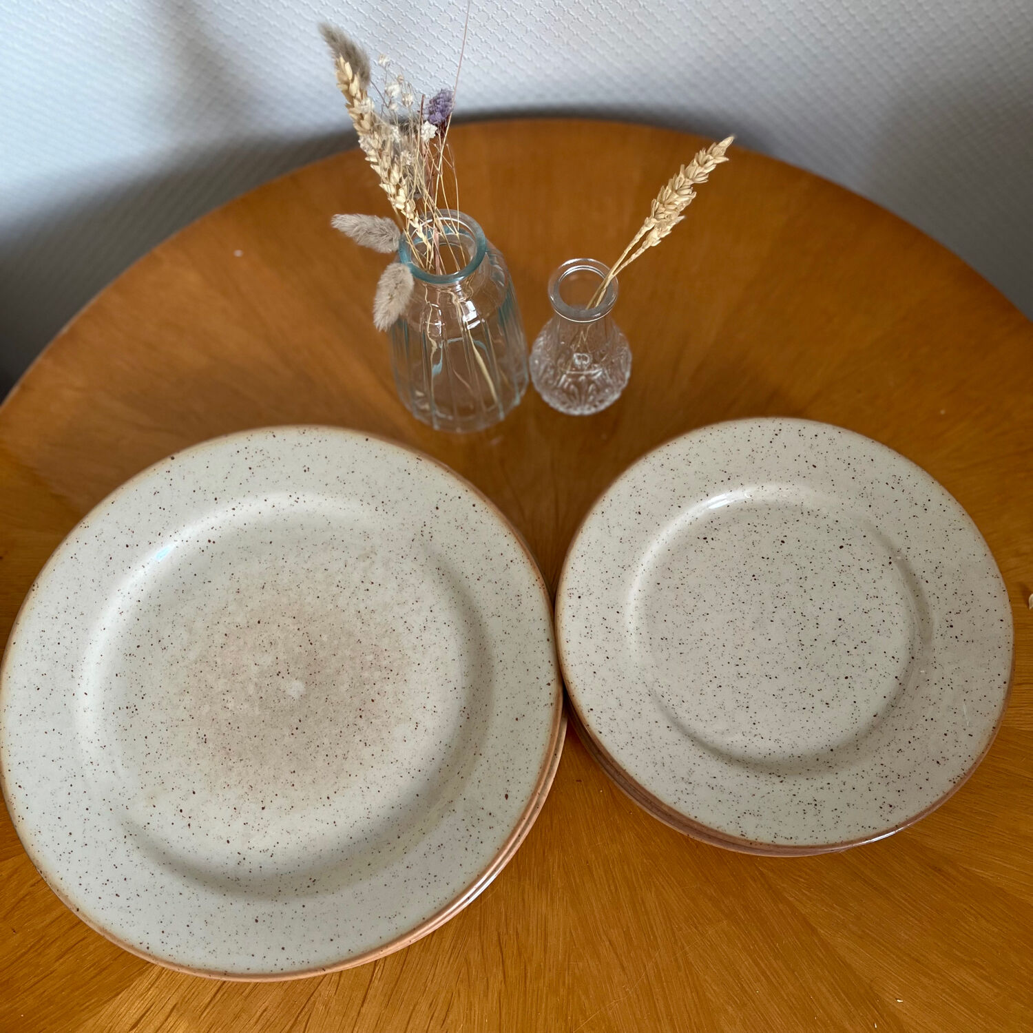 Set of 5 vintage plates in Tulowice sandstone 1970