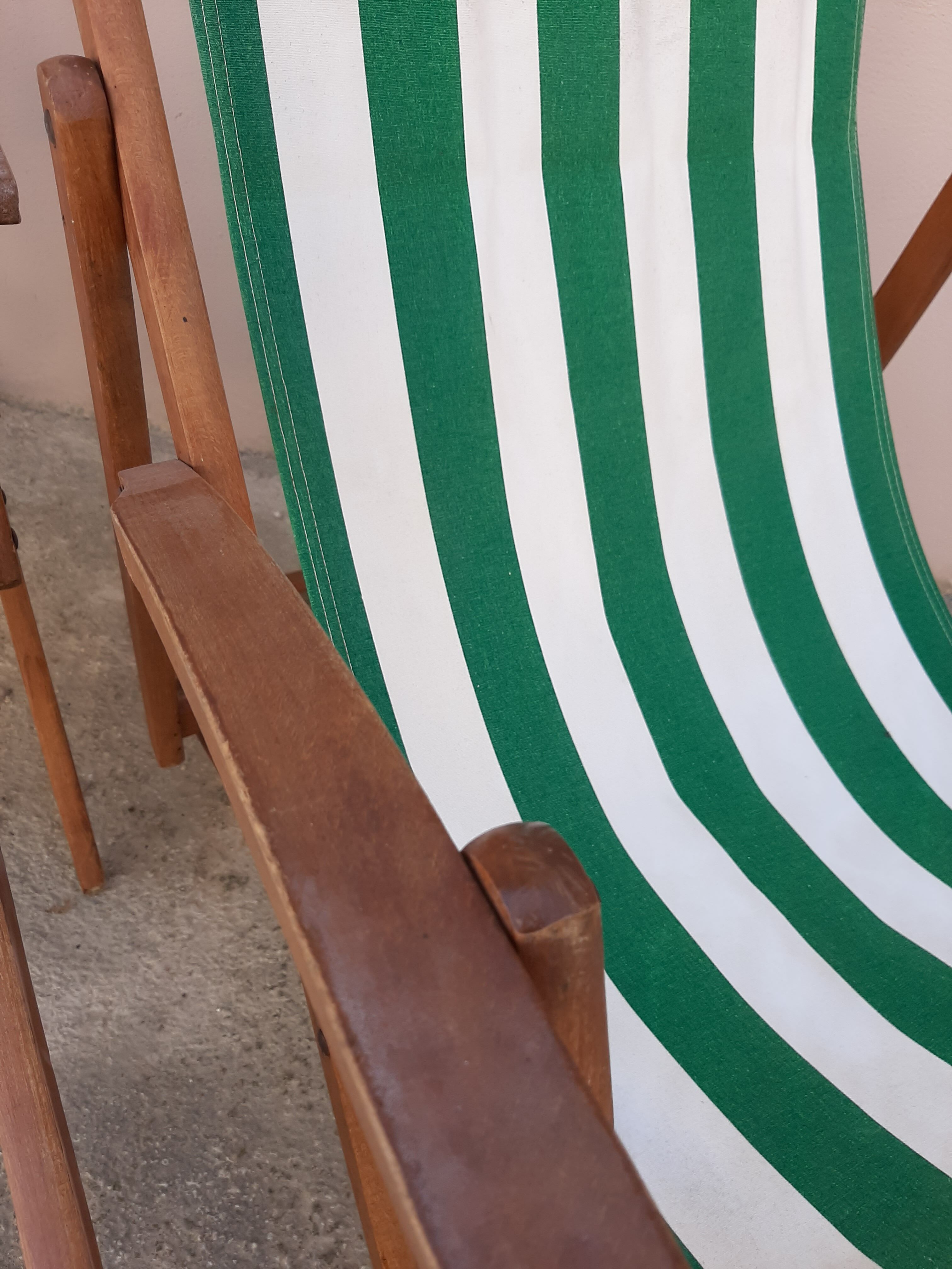 Pair of Chilean vintage sunbeds