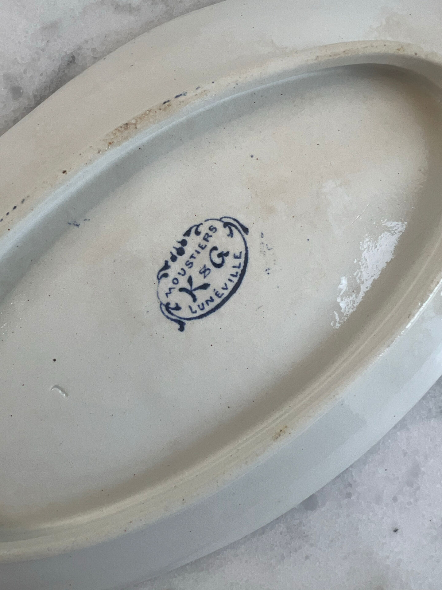 Set of 2 oval dishes Lunéville KG — Moustiers Collection, Earthenware