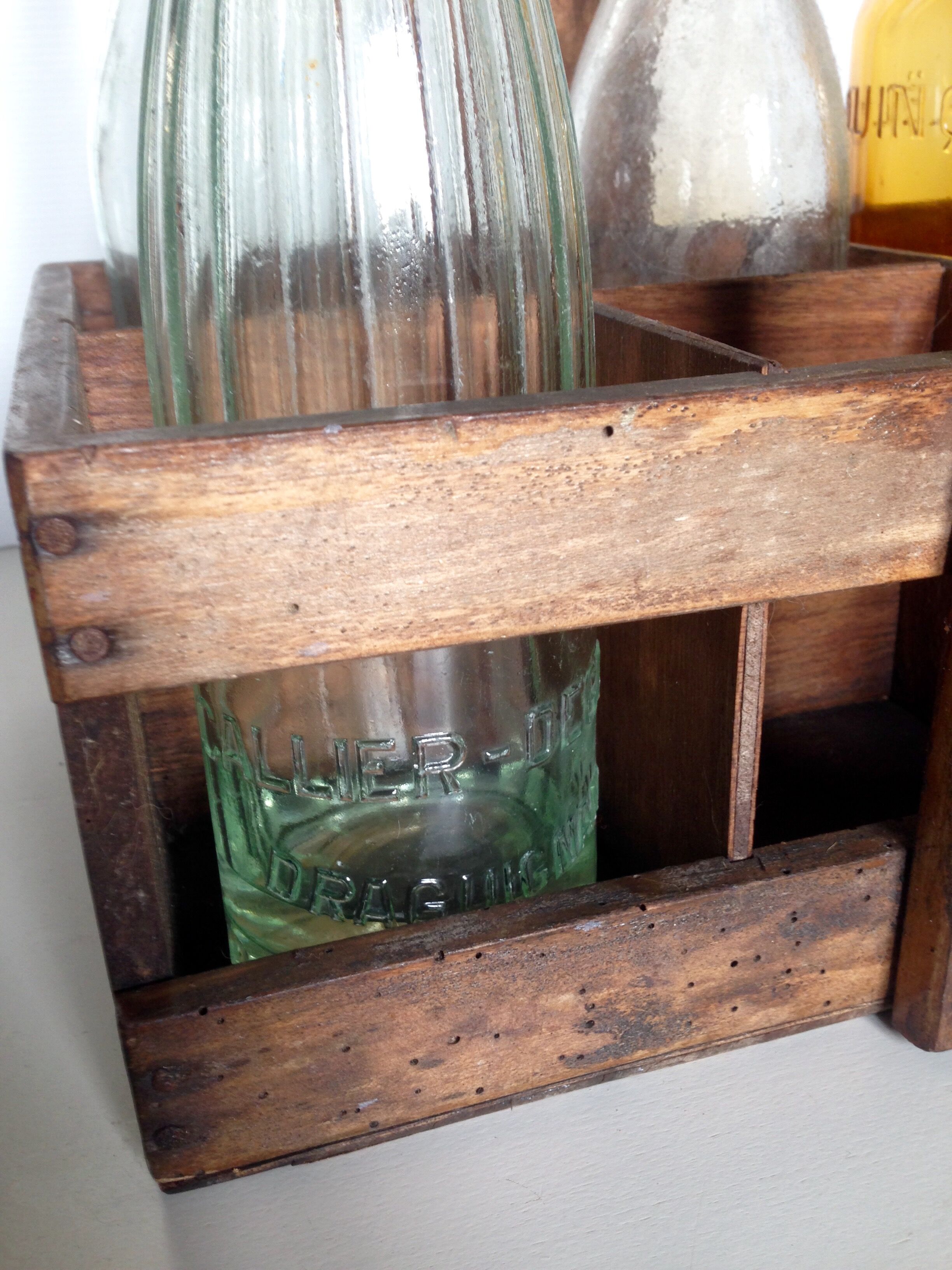 Old bottle wooden door