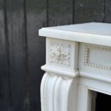 Louis XVI style fireplace in white Carrara marble circa 1880