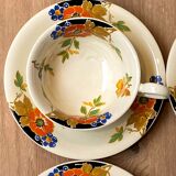 Set of 6 cups and under cups in earthenware