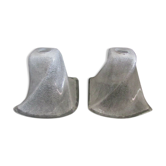 Ancient pair of large chandelier glass tulips 19 cm