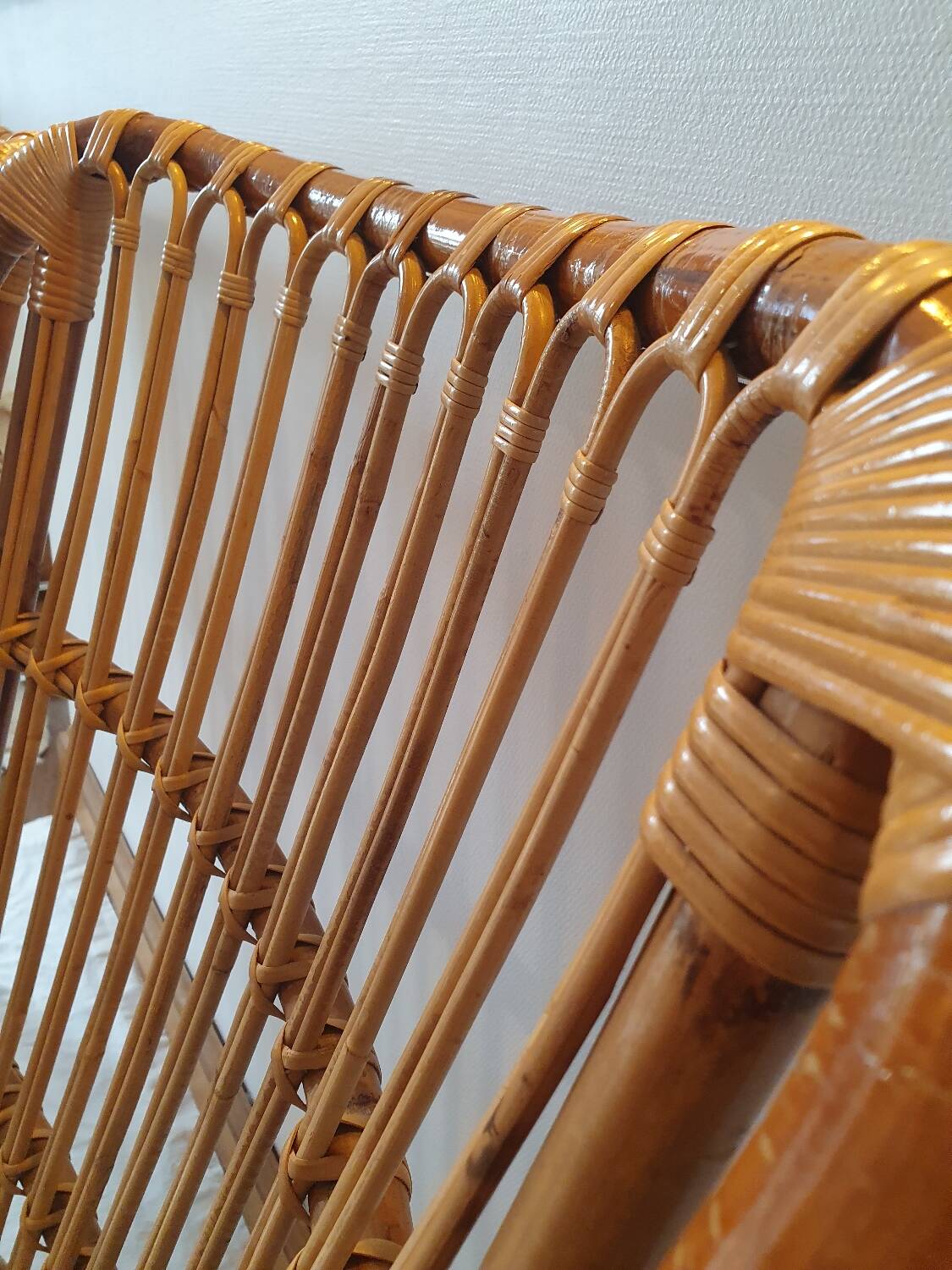 Pair of rattan armchairs