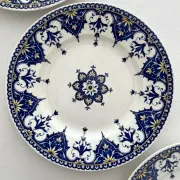 3 flat plates made of ironstone "Cluny" Sarreguemines